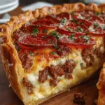 Deep Hamburger, Sausage & Pepperoni Pie