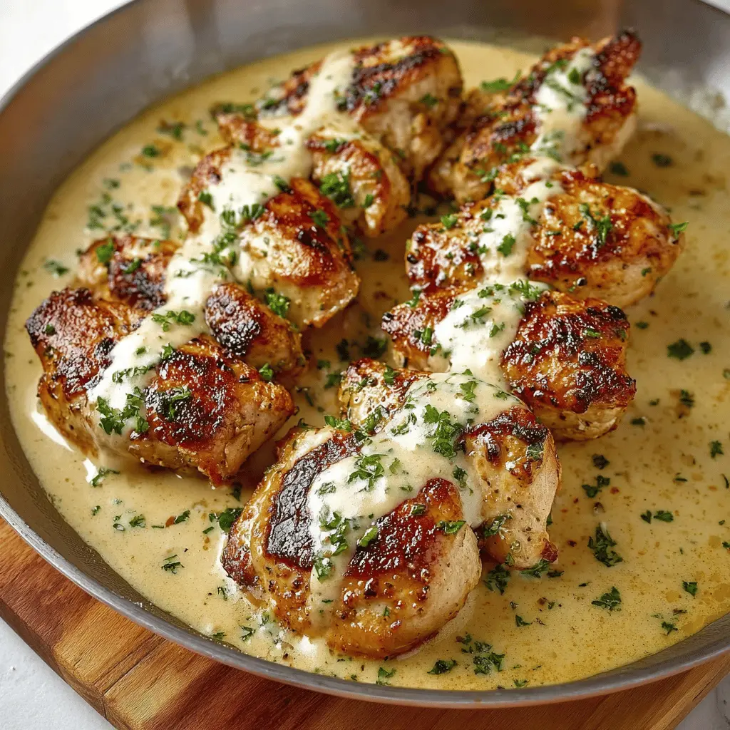 Grilled Chicken Bites: Juicy Recipe with Creamy Garlic Sauce