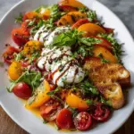Peach Tomato Burrata Salad