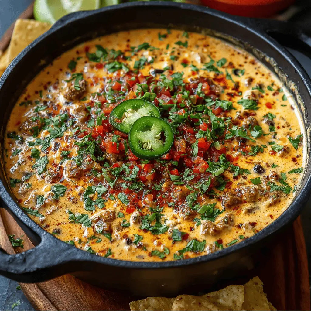 Spicy Cowboy Queso: Indulgent Dip with Turkey Bacon and Beef