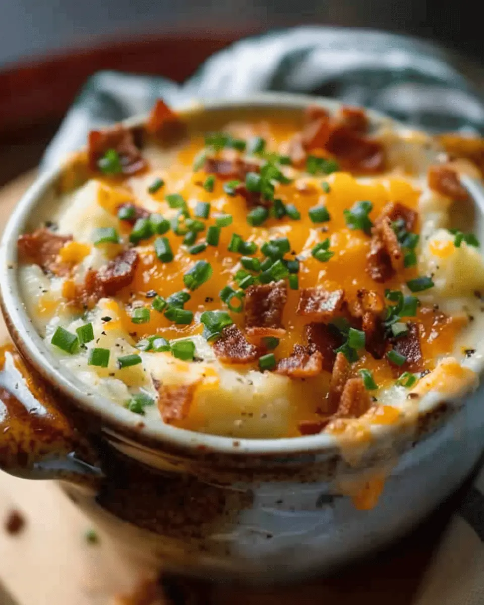 Loaded Baked Potato Soup: Indulgent Twist with Turkey Bacon and Chicken Ham