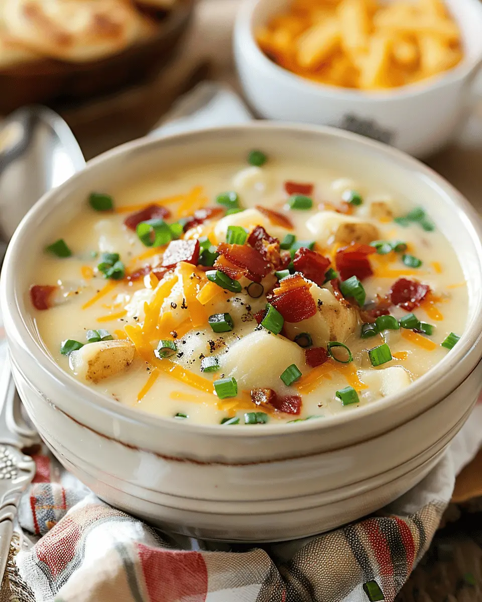 Loaded Baked Potato Soup: Indulgent Comfort with Turkey Bacon