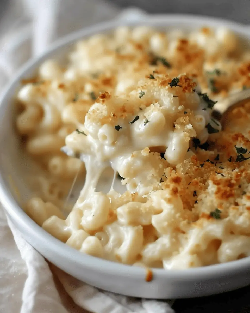 White Cheddar Mac and Cheese with Turkey Bacon: Indulgently Creamy