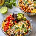 High-Protein Chicken Cottage Cheese Enchilada Bowls