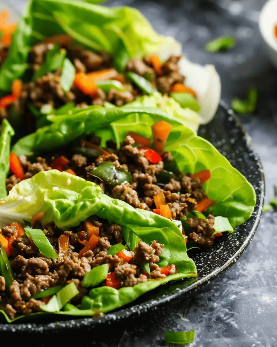 Asian Style Ground Beef Lettuce Wraps for a Healthy Dinner Delight
