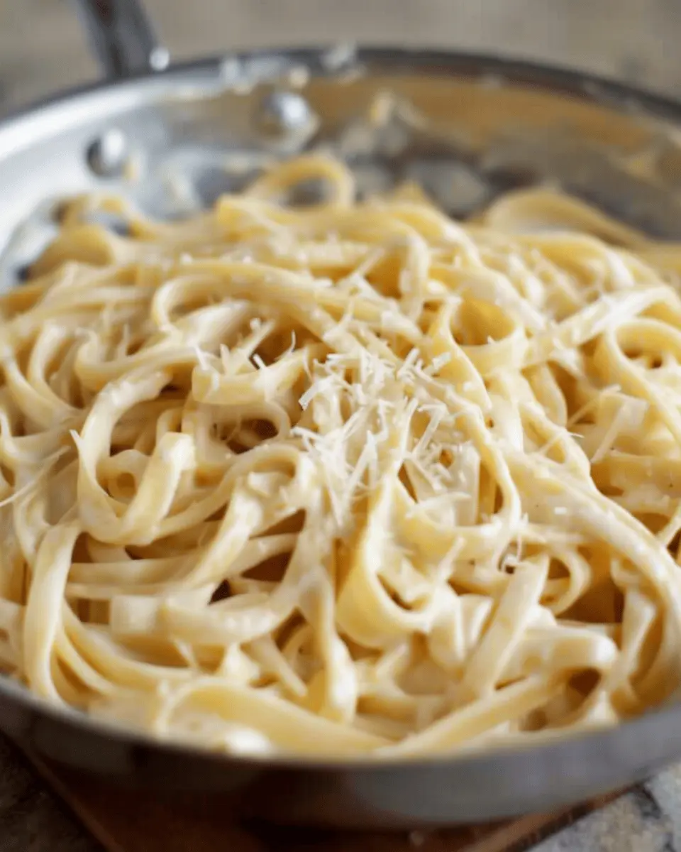 Creamy Fettuccine Alfredo with Turkey Bacon and Chicken Ham Delight