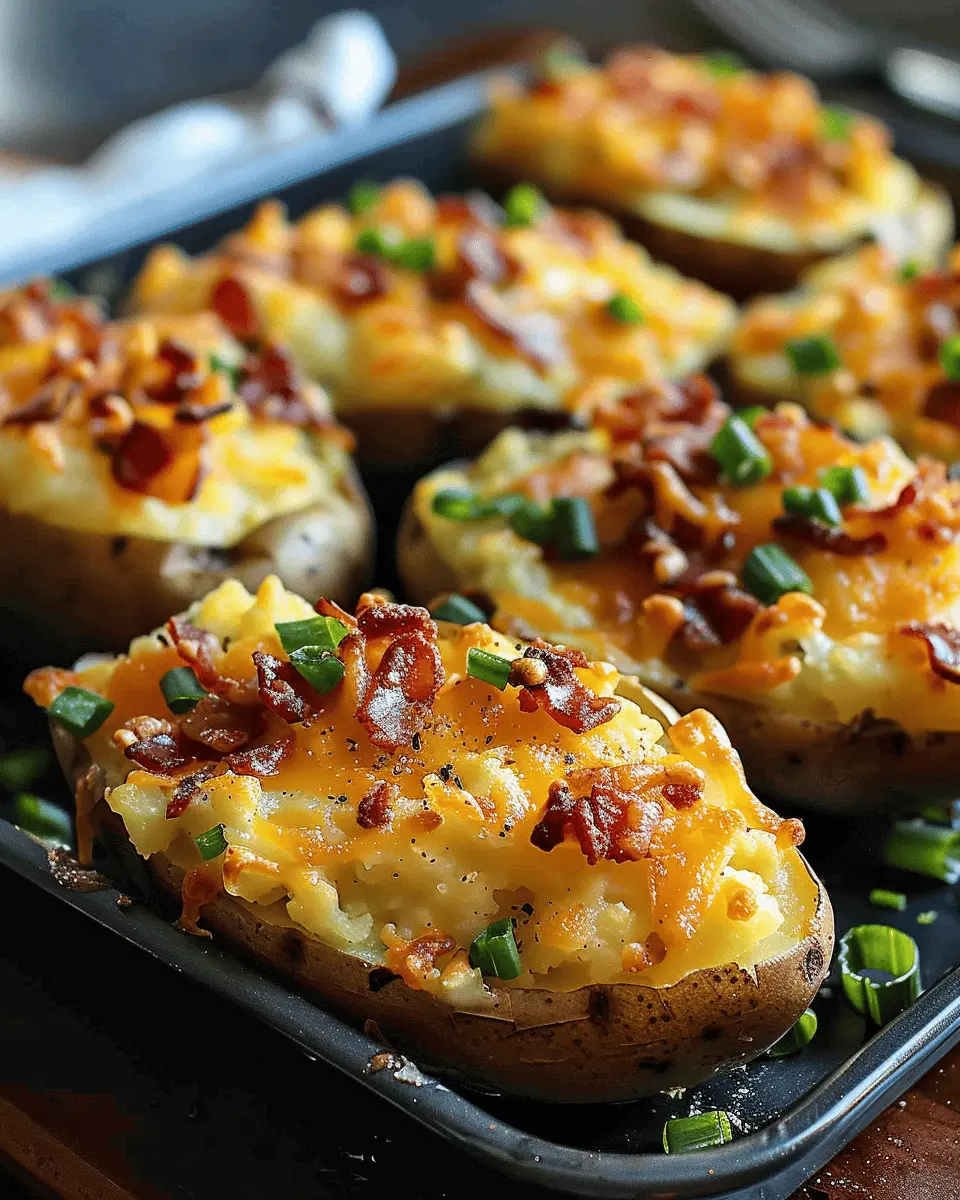Quick and Easy Twice Baked Potatoes with Turkey Bacon Delight