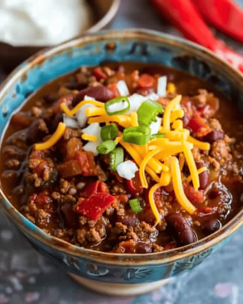 The Best Classic Chili Recipe with Turkey Bacon and Chicken Ham