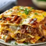 Parmesan Garlic Bacon Cheeseburger Lasagna Recipe