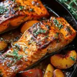 Bourbon Peach Roasted Salmon