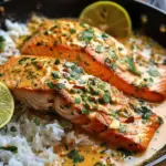 One-Pan Coconut Curry Salmon with Garlic Butter