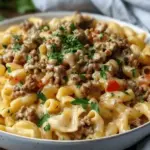 Loaded Cheeseburger Alfredo Pasta