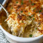 French Onion Orzo Bake