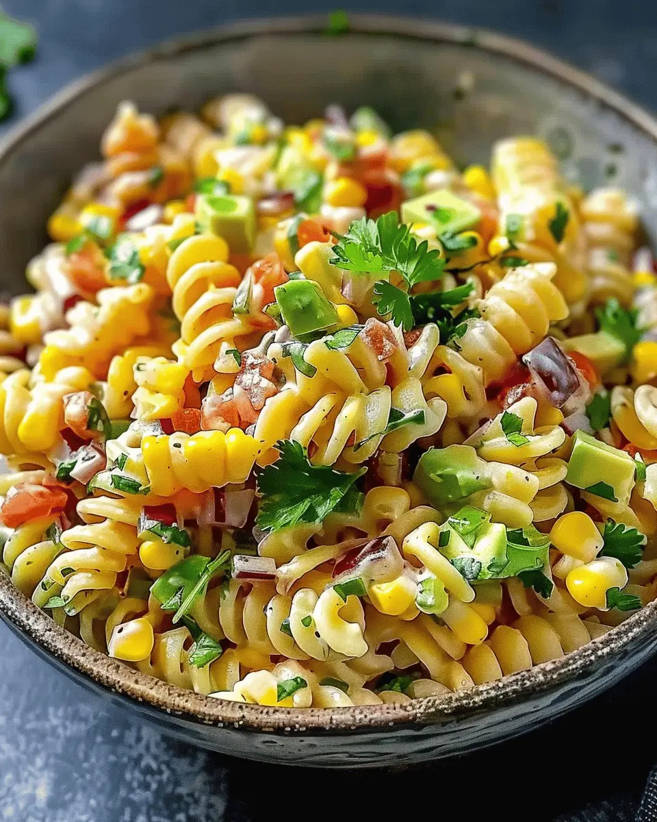 Perfect Mexican Street Corn Pasta Salad with Turkey Bacon Delight