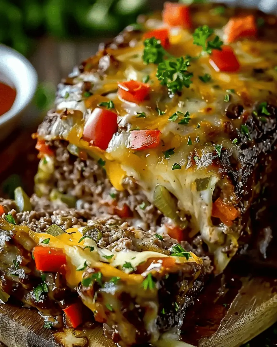 Philly Cheesesteak Meatloaf: Juicy Twist with Turkey Bacon