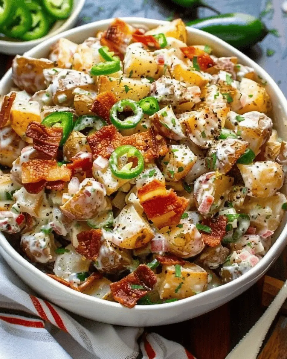 Jalapeno Popper Roasted Potato Salad with Turkey Bacon Delight