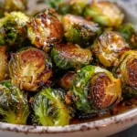 Honey Garlic Roasted Brussels Sprouts