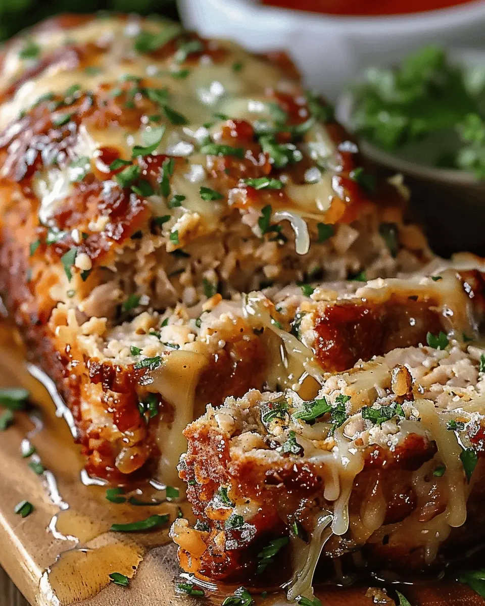 Juicy Garlic Parmesan Chicken Meatloaf with Turkey Bacon Delight