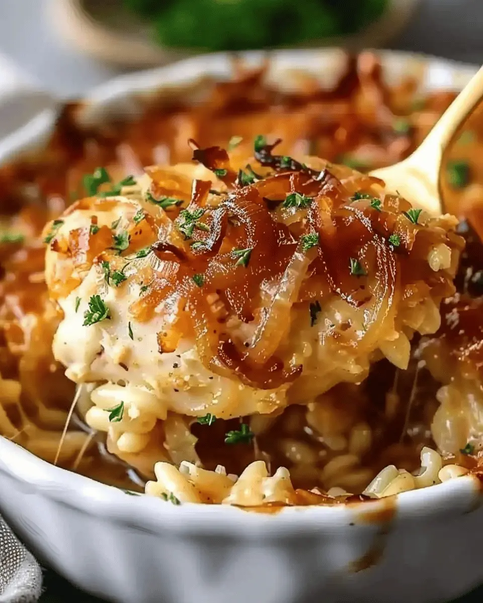 Comforting French Onion Chicken with Turkey Bacon Delight for Home Chefs