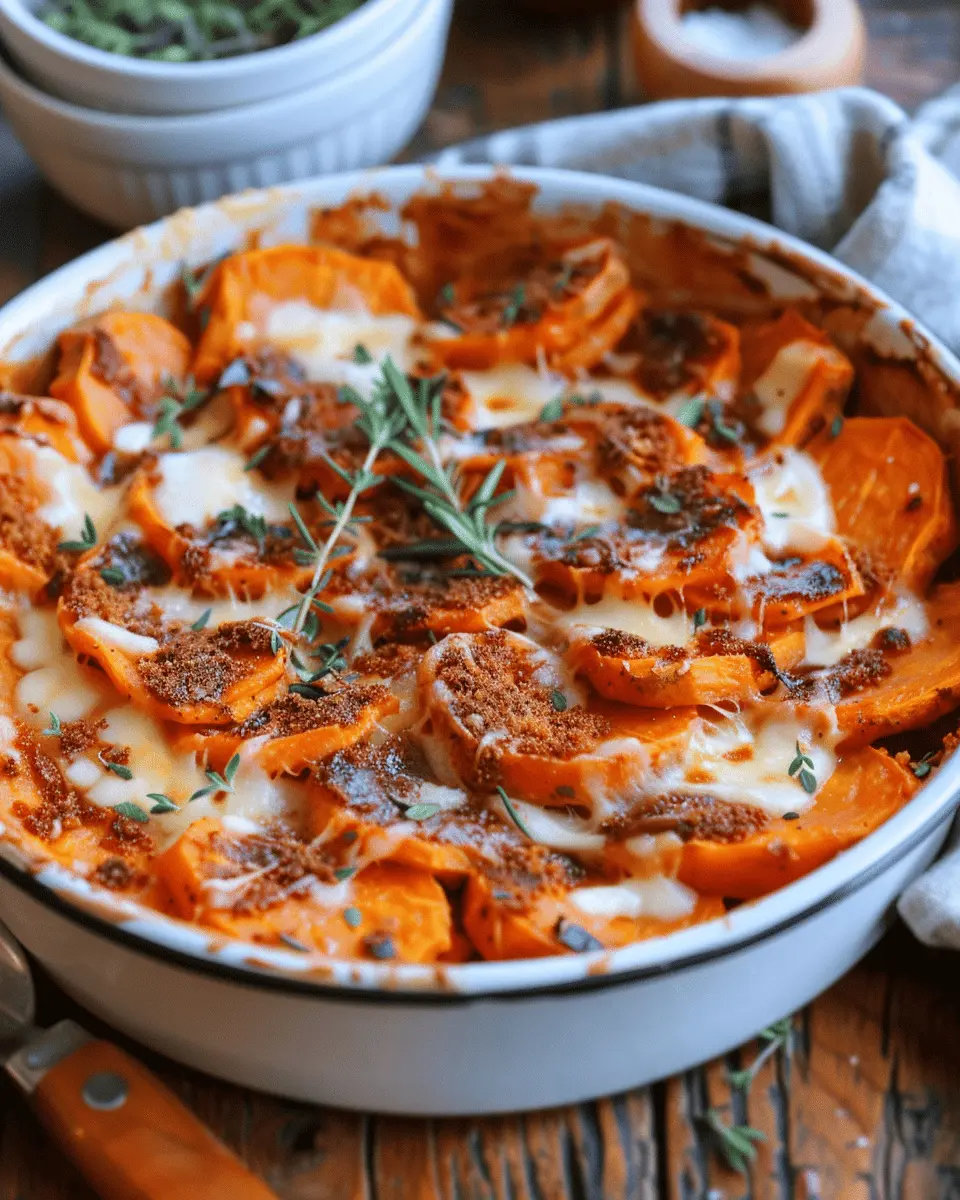 Best Scalloped Sweet Potatoes with Turkey Bacon and Chicken Ham