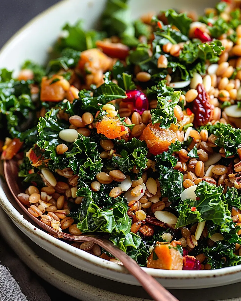 Winter Farro Kale Salad: A Wholesome Twist with Turkey Bacon