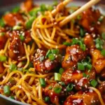 Sticky Garlic Chicken Noodles