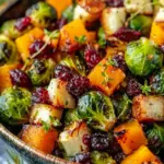 Cranberry-Glazed Roasted Butternut Squash Brussels Sprouts