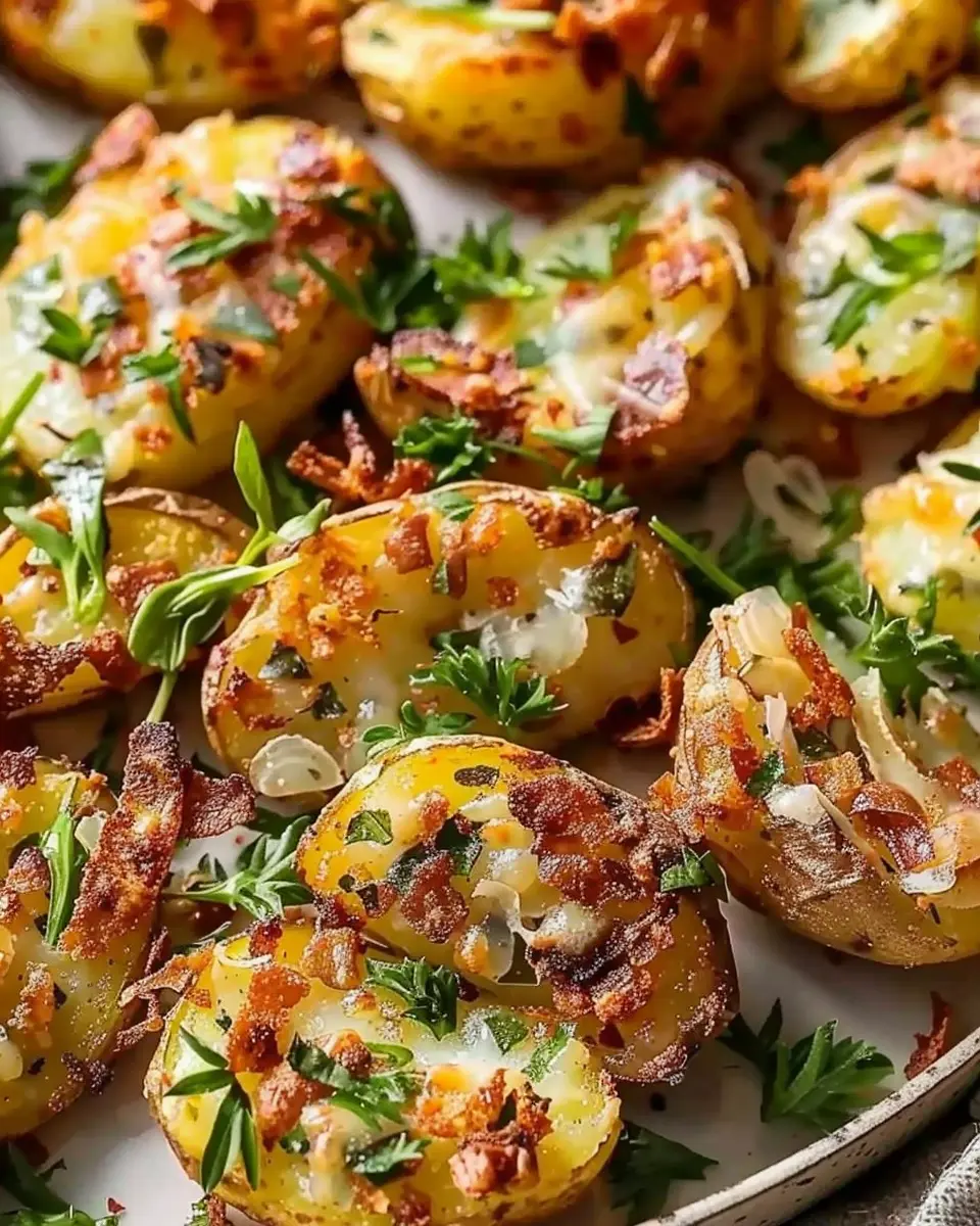 Crunchy Crispy Smashed Potato Enjoyed with Turkey Bacon Treats