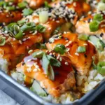 Teriyaki Salmon Sushi Bake