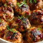 Thanksgiving Turkey Cranberry Meatballs