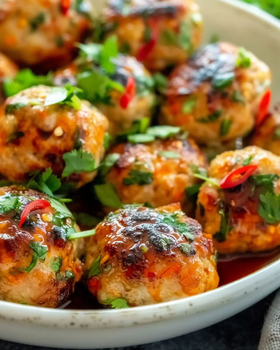 Easy Thai Baked Chicken Meatballs: Juicy Flavor with a Twist