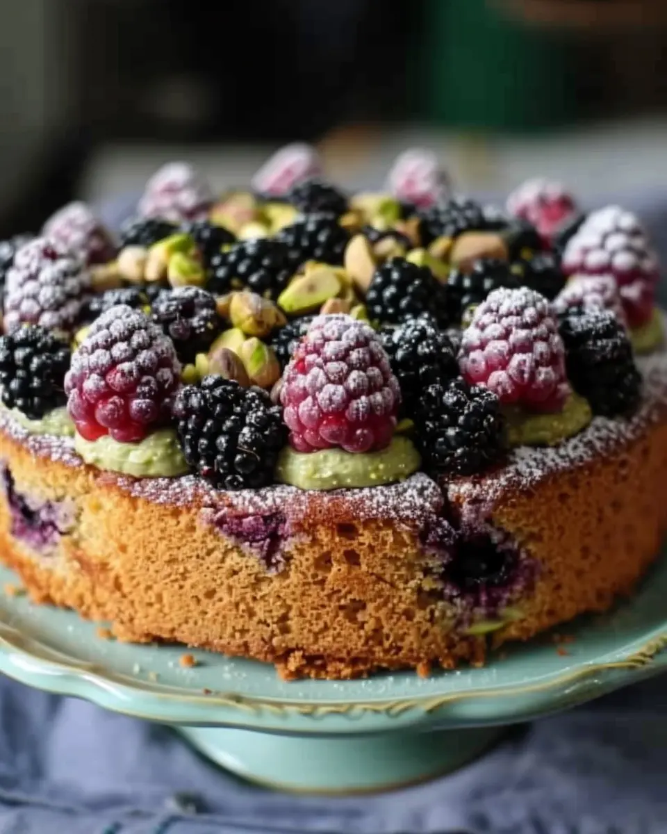 Pistachio and Blackberry Olive Oil Cake: An Indulgent Delight