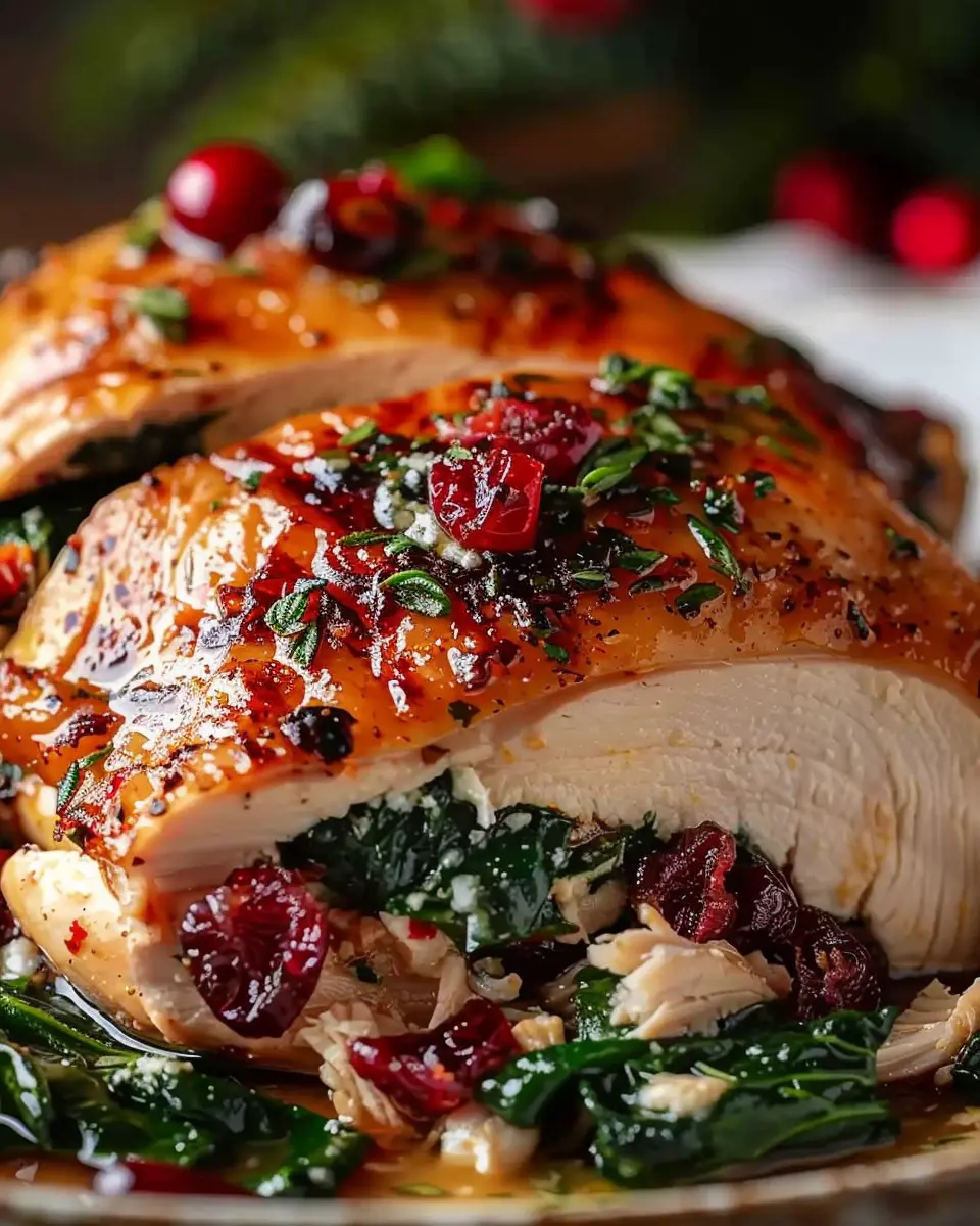 Spinach &amp; Cranberry Stuffed Chicken: A Juicy Homemade Delight