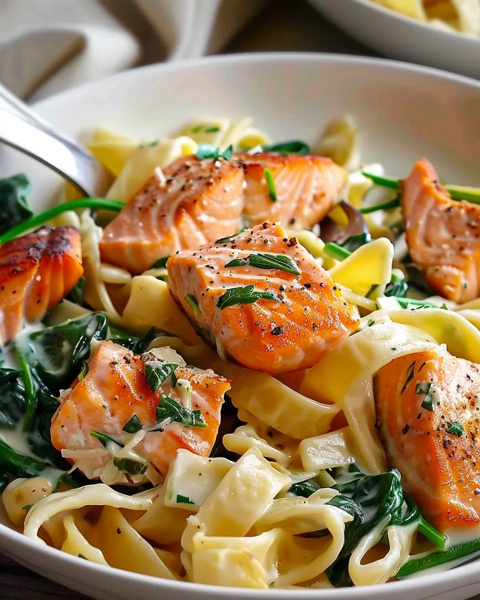 Quick Salmon &amp; Spinach Pasta: A Healthy, Delicious Weeknight Meal