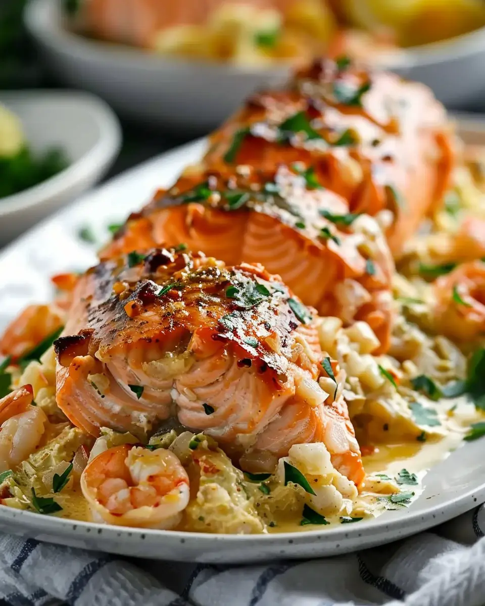 Crab and Shrimp Stuffed Salmon: Easy Recipe for a Gourmet Meal