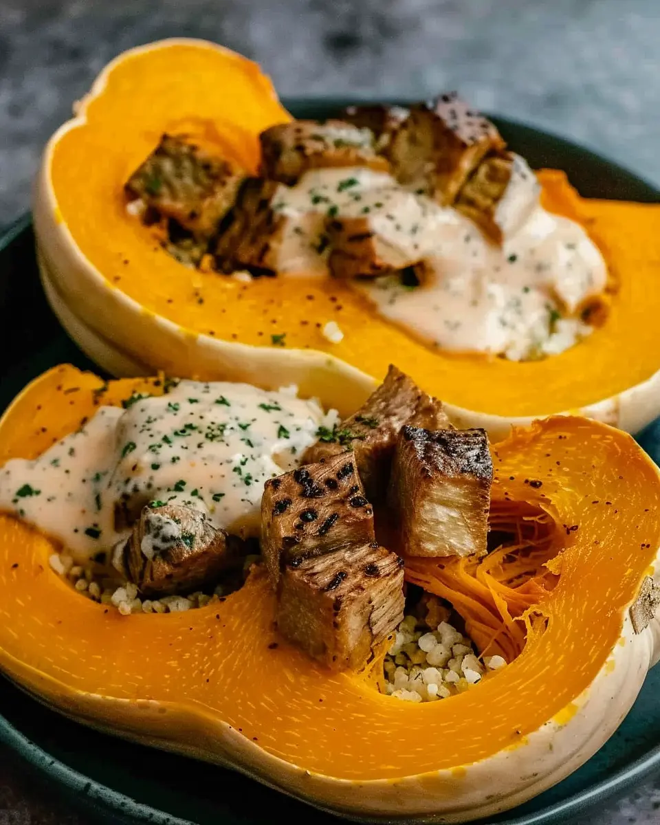 Butternut Squash Delight: Easy Turkey Bacon &amp; Chicken Ham Bake