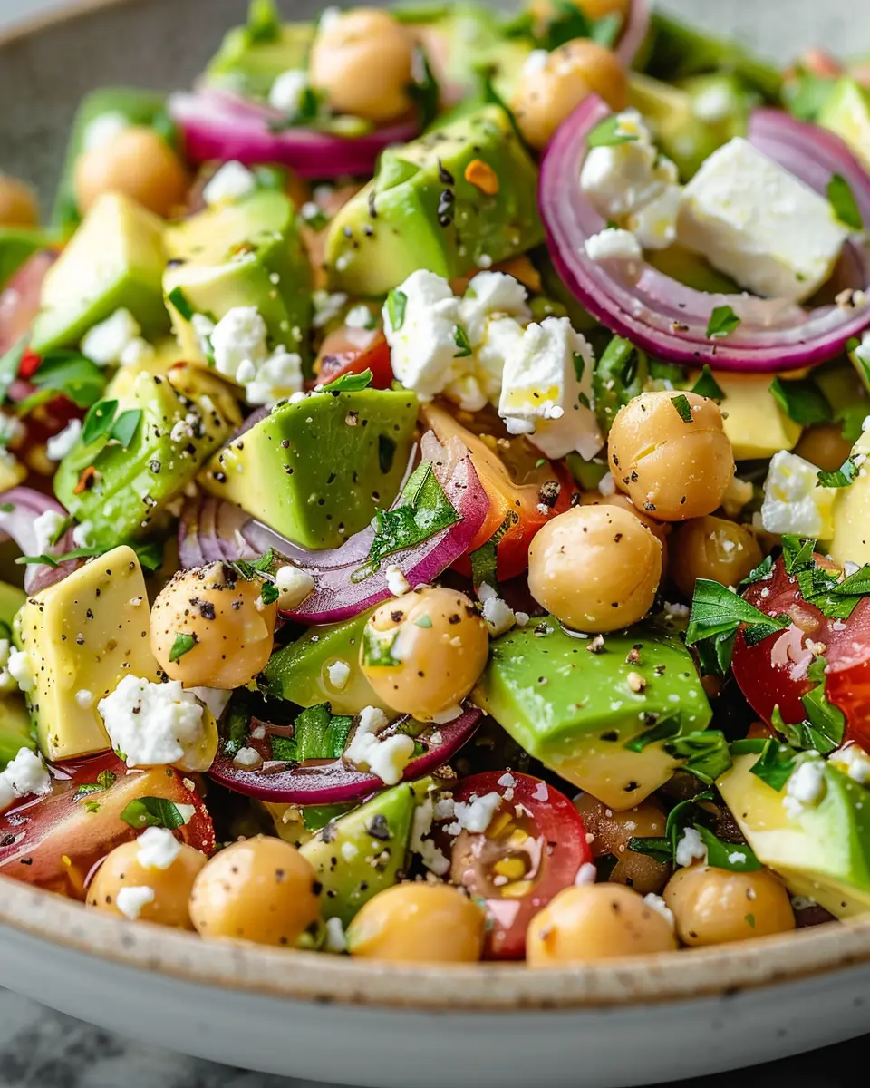 Chickpea Feta Avocado Salad: Easy, Healthy Delightful Bowl