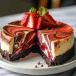 Chocolate Strawberry Swirl Cheesecake