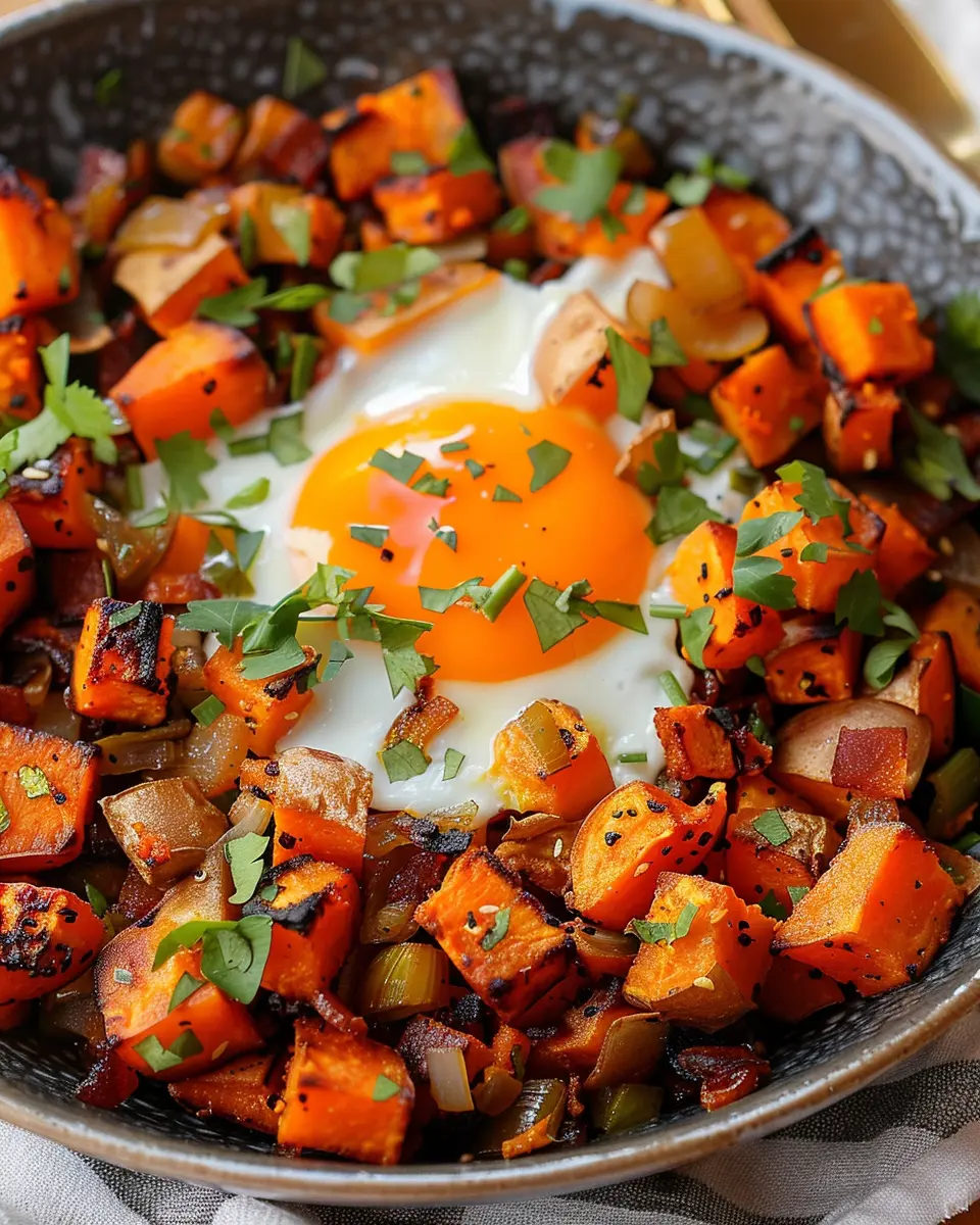 Sweet Potato Hash: Easy Recipe with Turkey Bacon & Chicken Ham