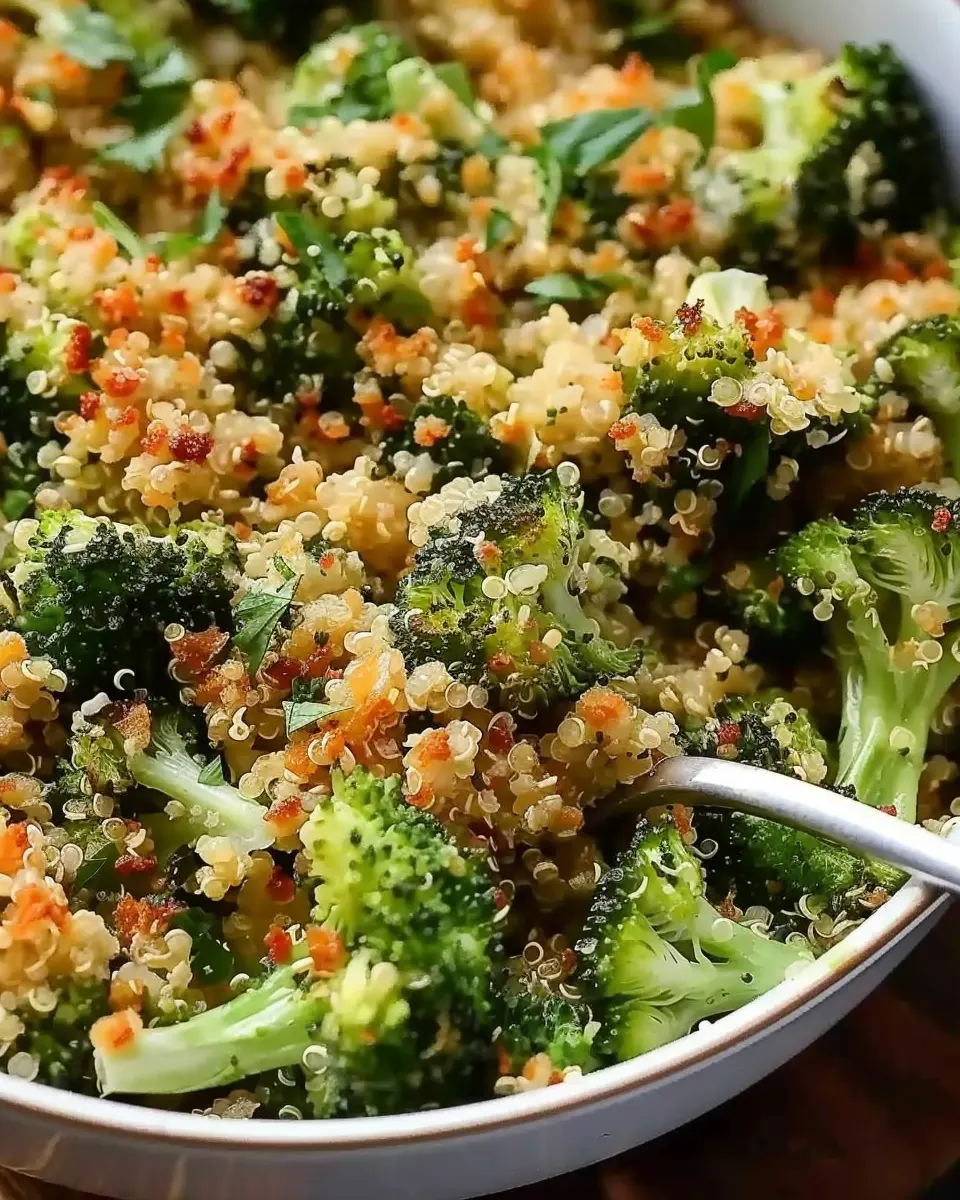 Creamy Quinoa Broccoli Delight with Turkey Bacon and Chicken Ham