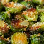 Crispy Parmesan Garlic Roasted Brussels Sprouts