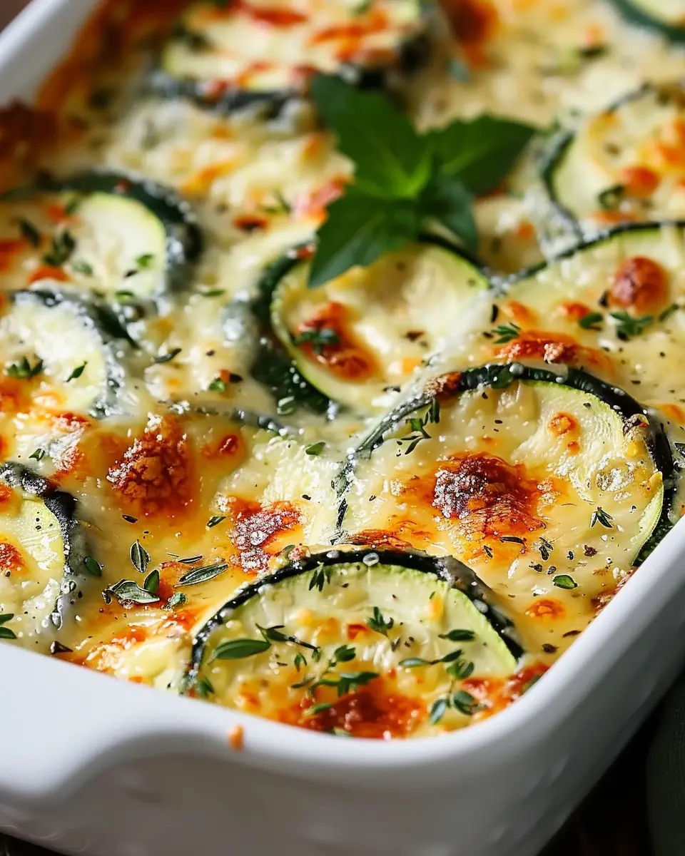 Easy Baked Zucchini Cheese Casserole with Turkey Bacon Delight
