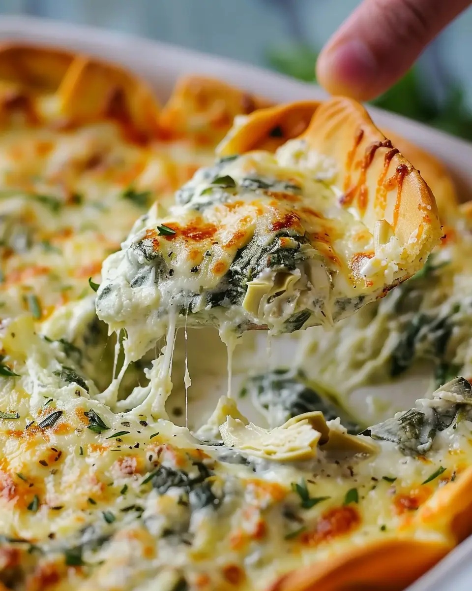 Tasty Baked Spinach Artichoke Dip with Turkey Bacon Delight