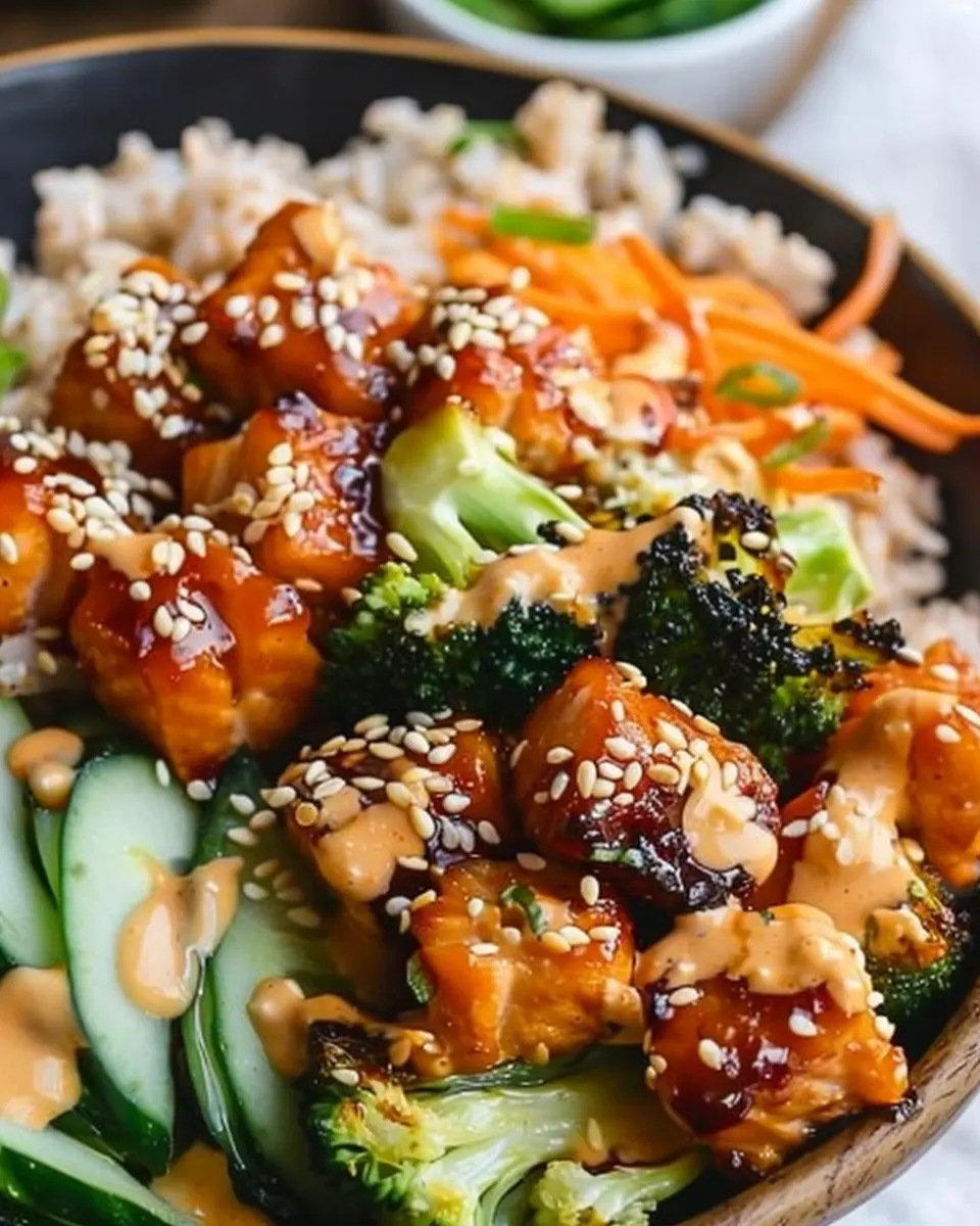 Crispy Bang Bang Salmon Bites Bowls: Easy Weeknight Delight