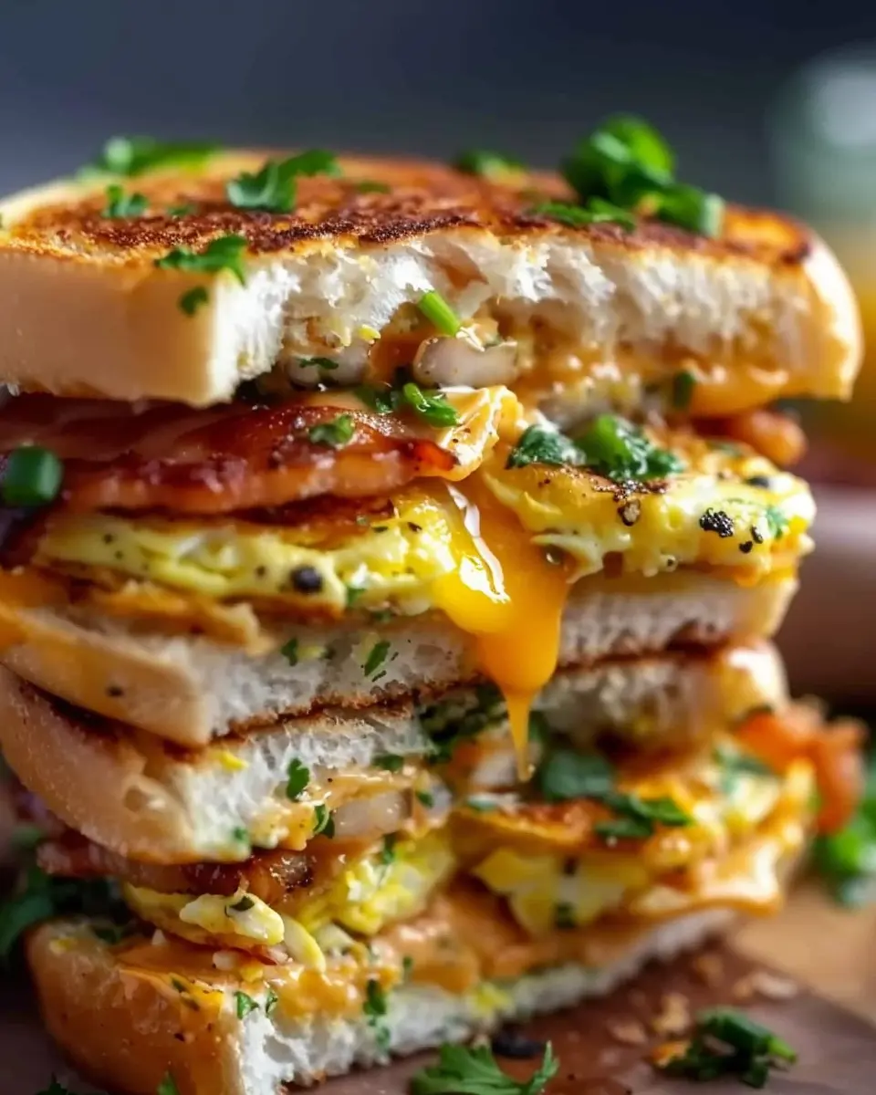 Spicy Chipotle Egg Breakfast Sandwiches Recipe with Turkey Bacon