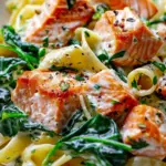 Salmon Spinach Pasta Dish