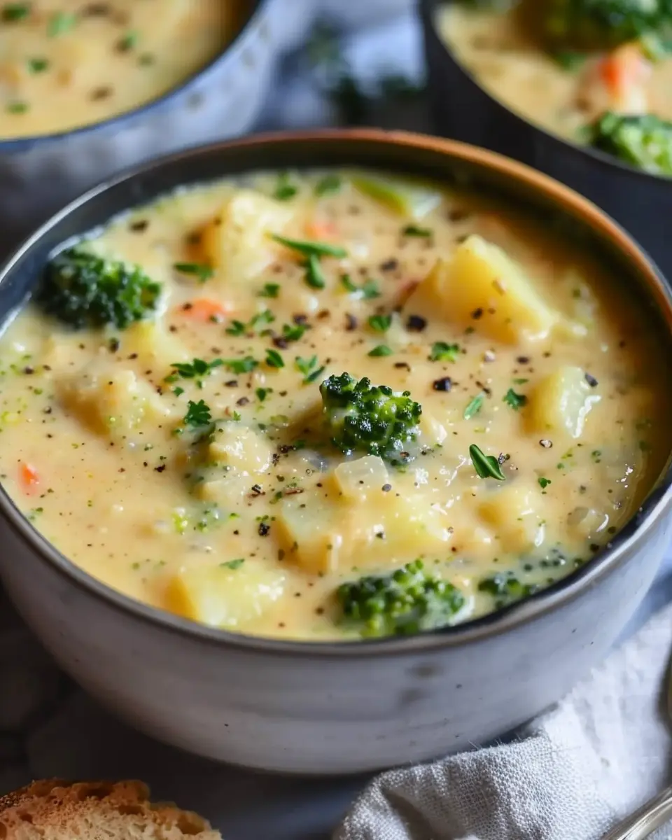 Broccoli Potato Cheese Soup Recipe: A Cozy Comfort Dish with Turkey Bacon