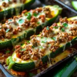Easy Ground Beef Zucchini Boats