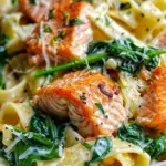 Salmon Spinach Pasta Dish