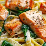 Salmon Spinach Pasta Dish
